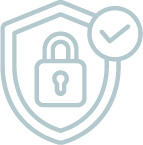 Icon with lock badge with a check mark.