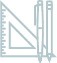 icon of square angle ruler and writing instruments